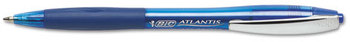 BIC® Atlantis® Original Retractable Ballpoint Pen,  Blue Ink, Medium, 1mm, Dozen