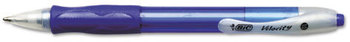 BIC® Velocity® Retractable Ballpoint Pen,  Blue Ink, 1mm, Medium, Dozen