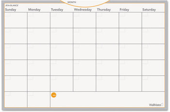 AT-A-GLANCE® WallMates® Self-Adhesive Dry Erase Planning Surfaces Monthly 18 x 12, White/Gray/Orange Sheets, Undated