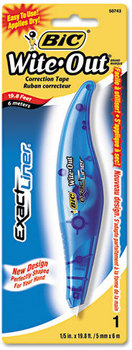BIC® Wite-Out® Brand Exact Liner® Correction Tape Pen,  Non-Refillable, Blue, 1/5" x 236"
