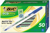 A Picture of product BIC-GSME509BE BIC® Ecolutions® Round Stic® Ballpoint Pen,  Blue Ink, 1mm, Medium, 50/Pack