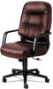 A Picture of product HON-2091SR69T HON® Pillow-Soft® 2090 Series Executive High-Back Swivel/Tilt Chair Supports 300 lb, 16.75" to 21.25" Seat, Burgundy, Black Base