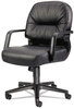 A Picture of product HON-2092SR11T HON® Pillow-Soft® 2090 Series Leather Managerial Mid-Back Swivel/Tilt Chair Supports 300 lb, 16.75" to 21.25" Seat Height, Black