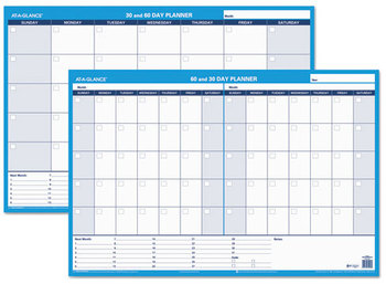 AT-A-GLANCE® 30/60-Day Undated Horizontal Erasable Wall Planner 36 x 24, White/Blue Sheets,