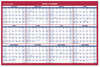 A Picture of product AAG-PM2628 AT-A-GLANCE® Reversible Vertical/Horizontal Wet-Erase Yearly Wall Planner Erasable 24 x 36, White/Blue/Red Sheets, 12-Month (Jan to Dec): 2024