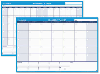 AT-A-GLANCE® 30/60-Day Undated Horizontal Erasable Wall Planner 48 x 32, White/Blue Sheets,