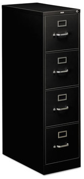 HON® 310 Series Vertical File 4 Letter-Size Drawers, Black, 15" x 26.5" 52"