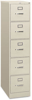 HON® 310 Series Vertical File 5 Letter-Size Drawers, Light Gray, 15" x 26.5" 60"