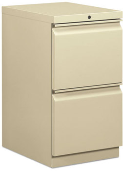 HON® Brigade® Mobile Pedestal Left or Right, 2 Letter-Size File Drawers, Putty, 15" x 19.88" 28"