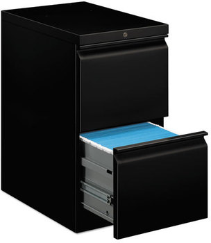 HON® Brigade® Mobile Pedestal Left or Right, 2 Letter-Size File Drawers, Black, 15" x 22.88" 28"