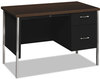 A Picture of product HON-34002RMOP HON® 34000 Series Single Pedestal Desk Right 45.25" x 24" 29.5", Mocha/Black