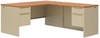 A Picture of product HON-38292LCL HON® 38000 Series™ Single Pedestal Desk Left 66" x 30" 29.5", Harvest/Putty