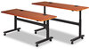 A Picture of product BLT-90306 BALT® Height-Adjustable Flipper Table Top,  Rectangular, 72w x 24d, Mahogany