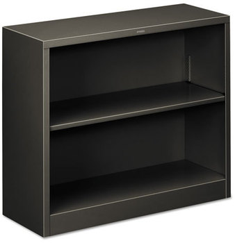 HON® Brigade® Metal Bookcases Bookcase, Two-Shelf, 34.5w x 12.63d 29h, Charcoal