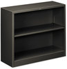 A Picture of product HON-S30ABCS HON® Brigade® Metal Bookcases Bookcase, Two-Shelf, 34.5w x 12.63d 29h, Charcoal