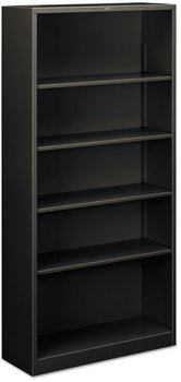 HON® Brigade® Metal Bookcases Bookcase, Five-Shelf, 34.5w x 12.63d 71h, Charcoal