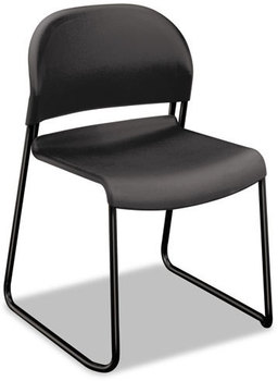 HON® GuestStacker® High Density Chairs Supports Up to 300 lb, 17.5" Seat Height, Lava Back, Black Base, 4/Carton