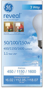 GE Incandescent Globe Light Bulb,  50/100/150 Watts