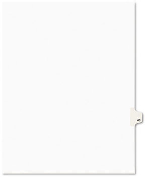 Avery® Preprinted Legal Exhibit Index Tab Dividers with Black and White Tabs,  Title: 43, Letter, White, 25/Pack