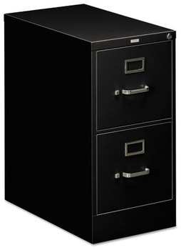 HON® 510 Series Vertical File 2 Letter-Size Drawers, Black, 15" x 25" 29"