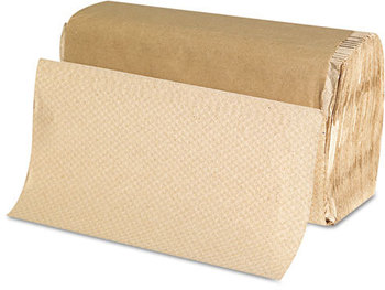 GEN Folded Paper Towels,  9 x 9 9/20, Natural, 250/Pack, 16 Packs/Carton