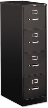 HON® 510 Series Vertical File 4 Letter-Size Drawers, Black, 15" x 25" 52"