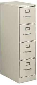 HON® 510 Series Vertical File 4 Letter-Size Drawers, Light Gray, 15" x 25" 52"