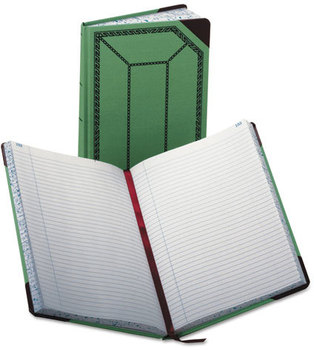 Boorum & Pease® Record and Account Book with Green and Red Cover,  Record Rule, Green/Red, 300 Pages, 12 1/2 x 7 5/8