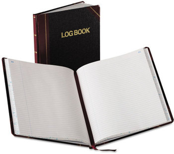 Boorum & Pease® Log Book with Red and Black Cover,  Record Rule, Black/Red Cover, 150 Pages, 10 3/8 x 8 1/8