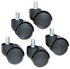 A Picture of product MAS-64335 Master Caster® Safety Casters,  Oversize Neck Polyurethane, B Stem, 110 lbs./Caster, 5/Set