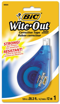 BIC® Wite-Out® Brand EZ Correct® Correction Tape,  Non-Refillable, 1/6" x 472"