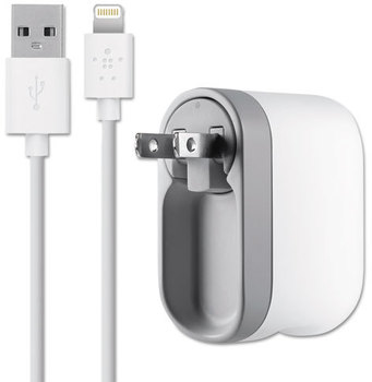 Belkin® 2.1 Amp Swivel Charger with Lightning™ Cable,  2.1 Amp Port, Detachable Lightning Cable, Wall Charger