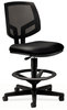 A Picture of product HON-5715SB11T HON® Volt® Series Mesh Back Adjustable Leather Task Stool Supports Up to 250 lb, 22.88" 32.38" Seat Height, Black