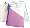 A Picture of product AVE-75254 Avery® Binder Pockets 3-Hole Punched, 9.25 x 11, Assorted Colors, 5/Pack