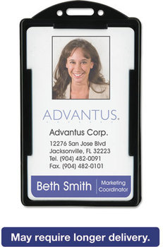 Advantus® ID Card Holders,  2 1/8 x 3 3/8, Black, 25 per Pack