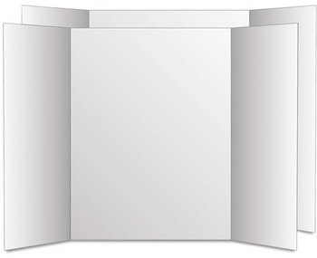 Eco Brites Tri-Fold Project Board,  28 x 40, White/White, 12/Carton