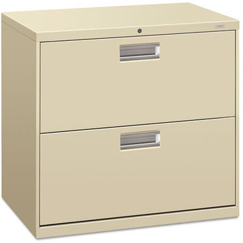 HON® Brigade® 600 Series Lateral File 2 Legal/Letter-Size Drawers, Putty, 30" x 18" 28"