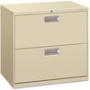 A Picture of product HON-672LL HON® Brigade® 600 Series Lateral File 2 Legal/Letter-Size Drawers, Putty, 30" x 18" 28"