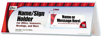 DAX® Name/Sign Holder,  Blank, 11 x 3 1/2 x 4, Clear
