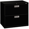 A Picture of product HON-672LP HON® Brigade® 600 Series Lateral File 2 Legal/Letter-Size Drawers, Black, 30" x 18" 28"