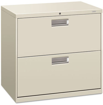 HON® Brigade® 600 Series Lateral File 2 Legal/Letter-Size Drawers, Light Gray, 30" x 18" 28"