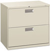 A Picture of product HON-672LQ HON® Brigade® 600 Series Lateral File 2 Legal/Letter-Size Drawers, Light Gray, 30" x 18" 28"