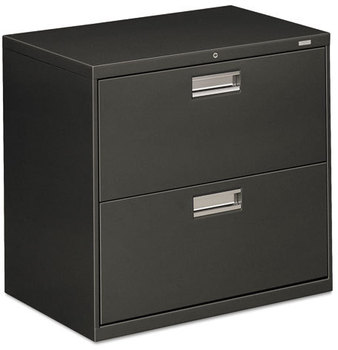 HON® Brigade® 600 Series Lateral File 2 Legal/Letter-Size Drawers, Charcoal, 30" x 18" 28"