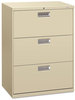 A Picture of product HON-673LL HON® Brigade® 600 Series Lateral File 3 Legal/Letter-Size Drawers, Putty, 30" x 18" 39.13"