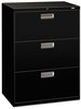 A Picture of product HON-673LP HON® Brigade® 600 Series Lateral File 3 Legal/Letter-Size Drawers, Black, 30" x 18" 39.13"