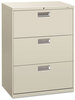 A Picture of product HON-673LQ HON® Brigade® 600 Series Lateral File 3 Legal/Letter-Size Drawers, Light Gray, 30" x 18" 39.13"