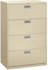 A Picture of product HON-684LL HON® Brigade® 600 Series Lateral File 4 Legal/Letter-Size Drawers, Putty, 36" x 18" 52.5"