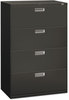 A Picture of product HON-684LS HON® Brigade® 600 Series Lateral File 4 Legal/Letter-Size Drawers, Charcoal, 36" x 18" 52.5"