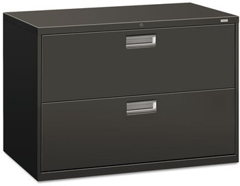 HON® Brigade® 600 Series Lateral File 2 Legal/Letter-Size Drawers, Charcoal, 42" x 18" 28"