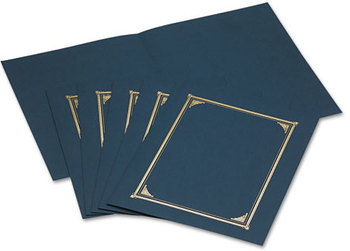 Geographics® Certificate/Document Cover,  12 1/2 x 9 3/4, Navy Blue, 6/Pack